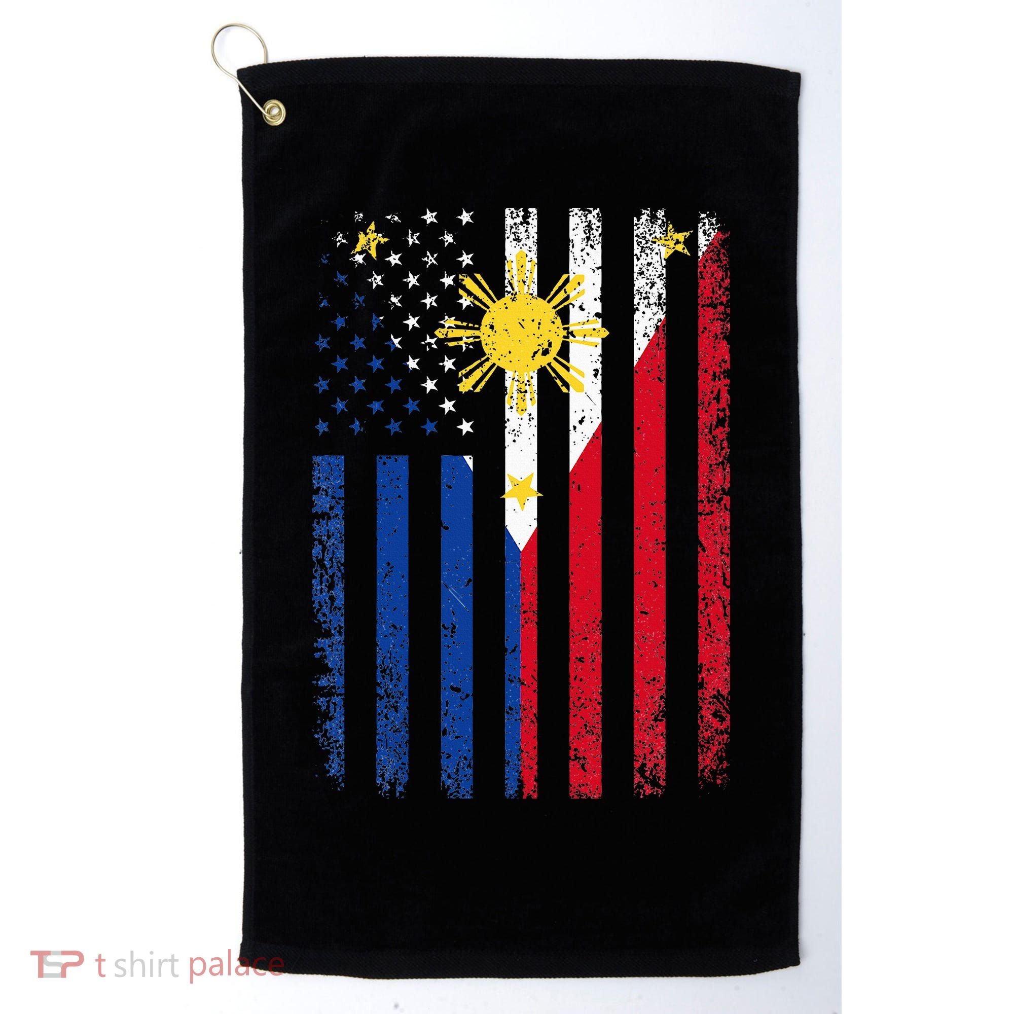Philippines Usa Flag Golf Towel