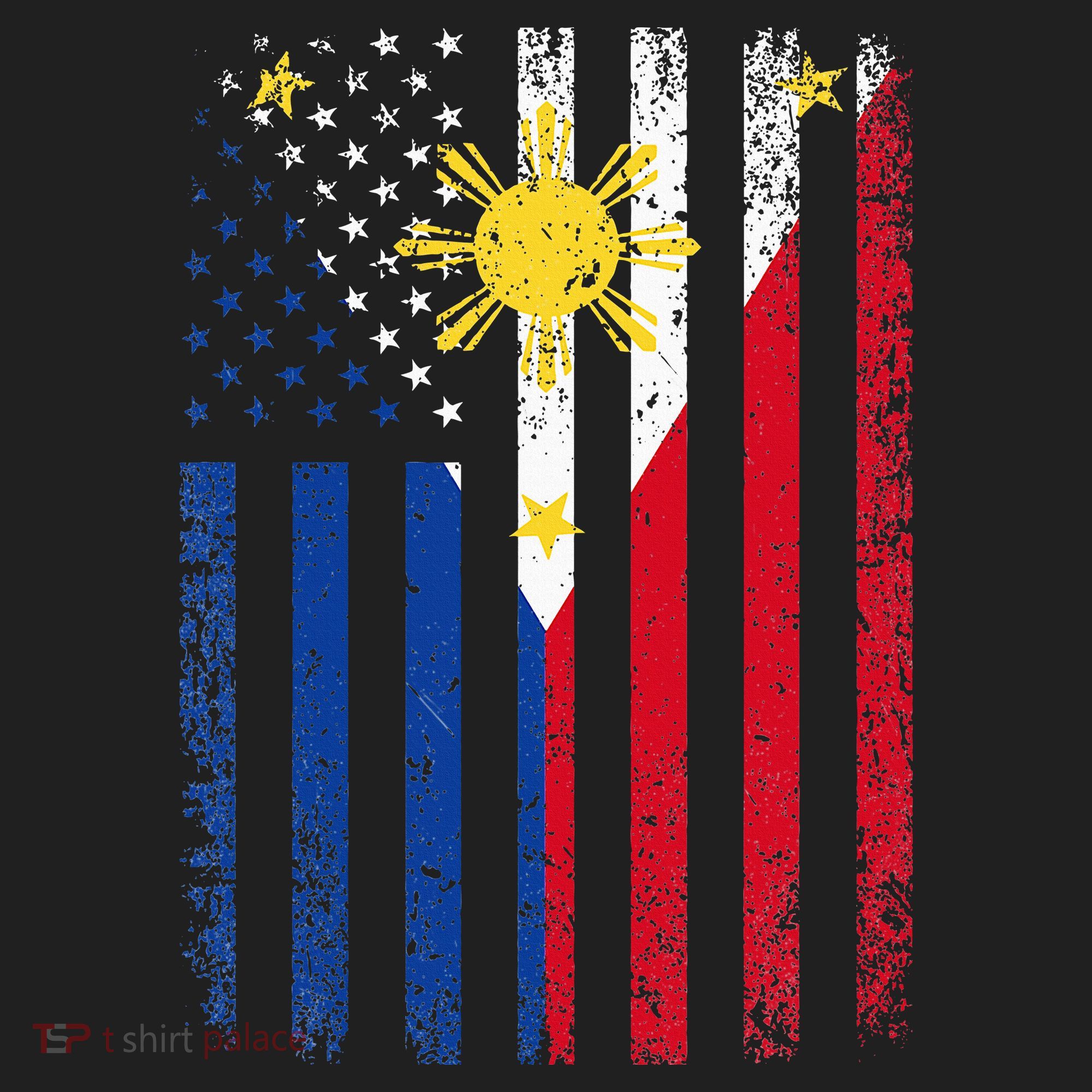 Philippines Usa Flag Golf Towel