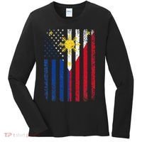 Philippines Usa Flag Women's Long Sleeve Shirt thumb 0