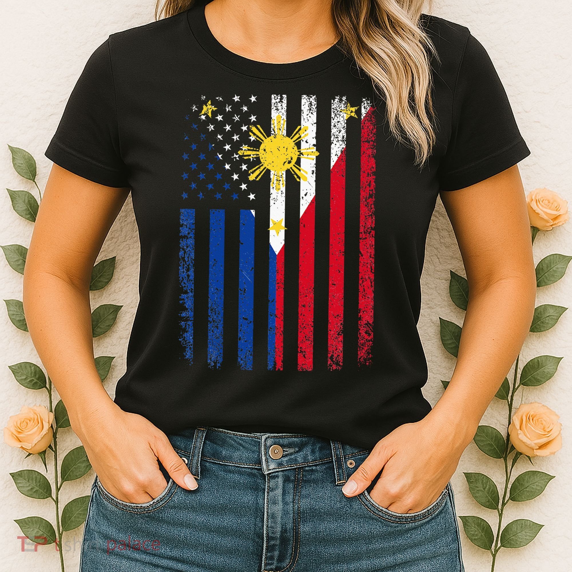Philippines Usa Flag Women's T-Shirt
