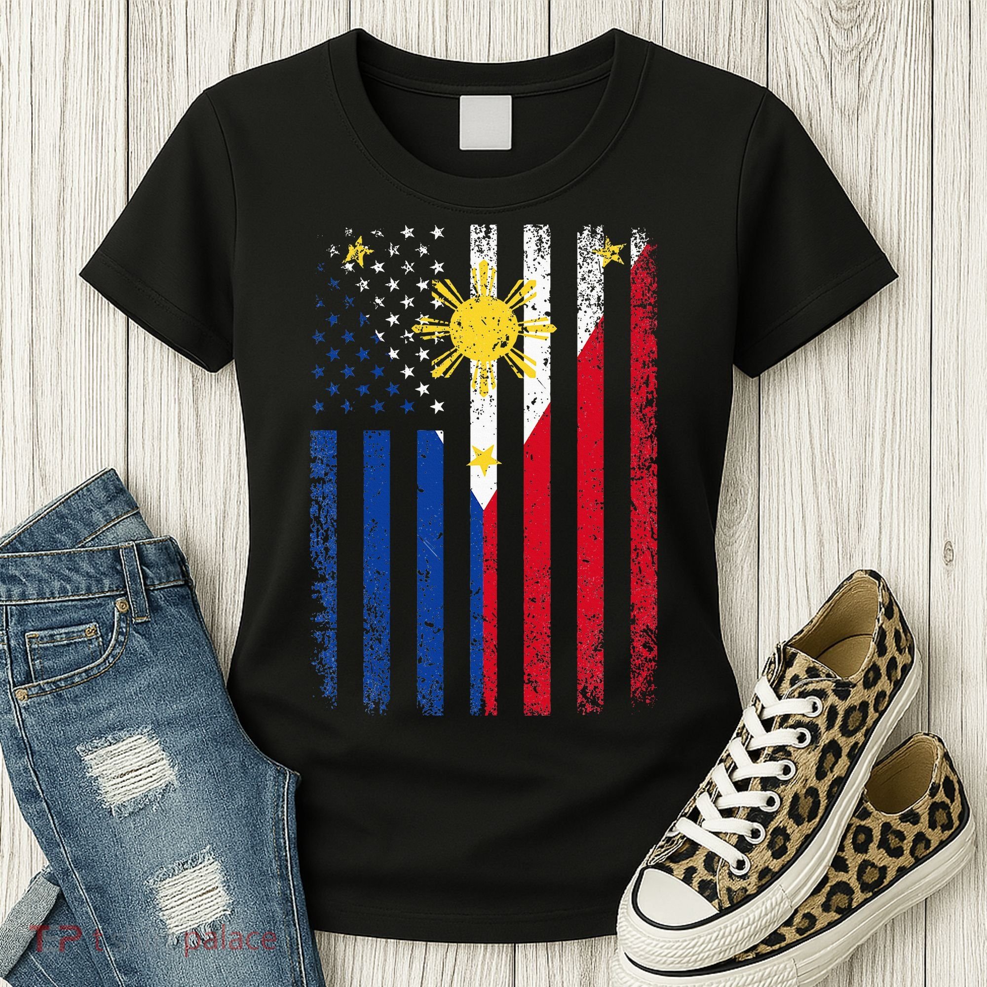 Philippines Usa Flag Women's T-Shirt