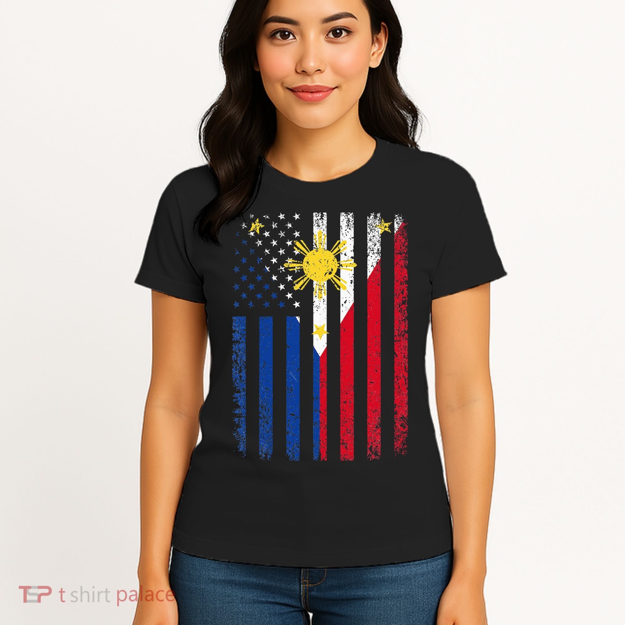 Philippines Usa Flag Women's T-Shirt