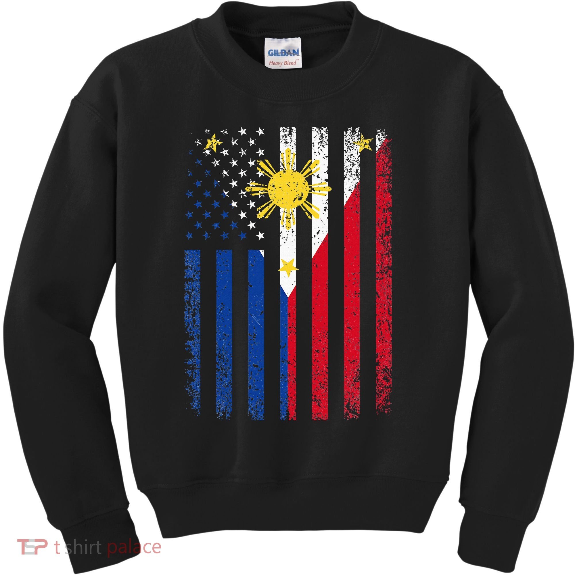 Philippines Usa Flag Kids Sweatshirt