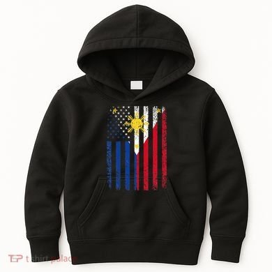 Philippines Usa Flag Kids Hoodie