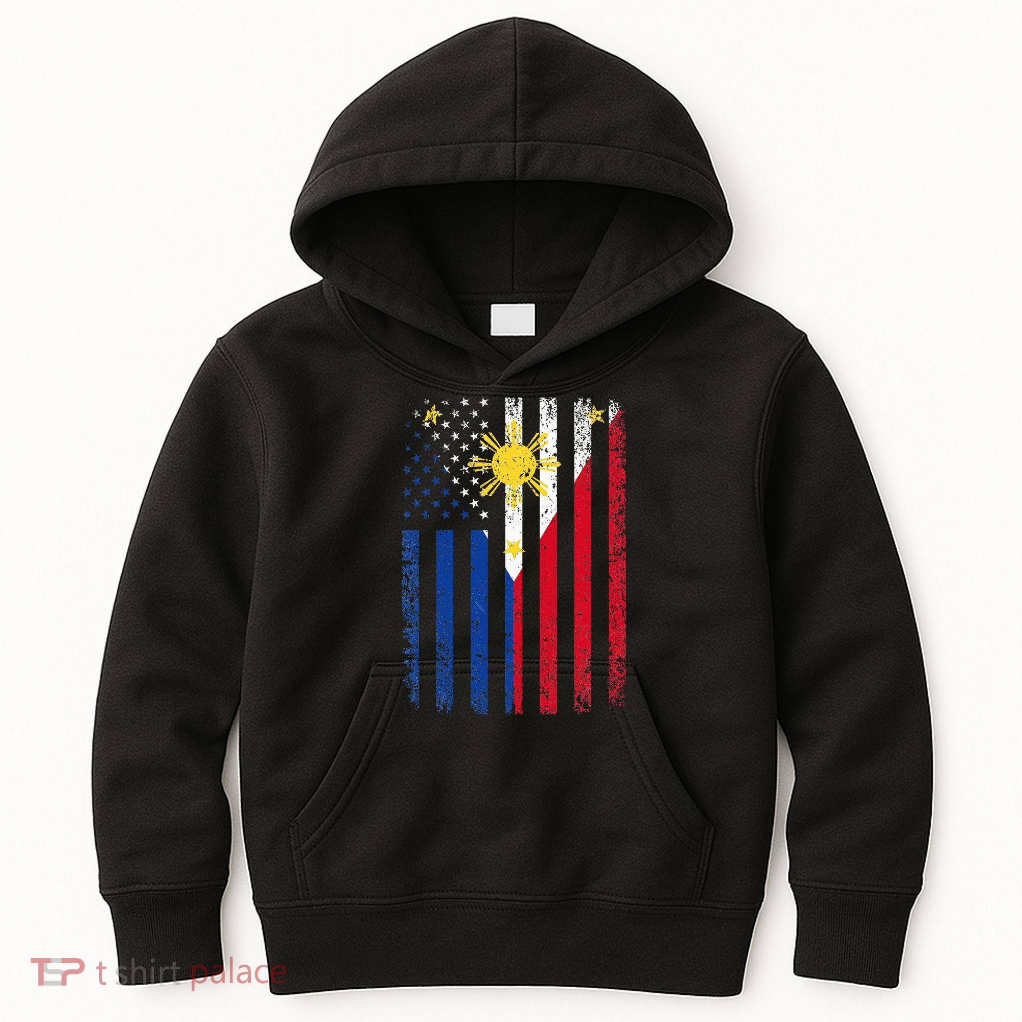 Philippines Usa Flag Kids Hoodie