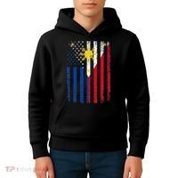 Philippines Usa Flag Kids Hoodie thumb 4