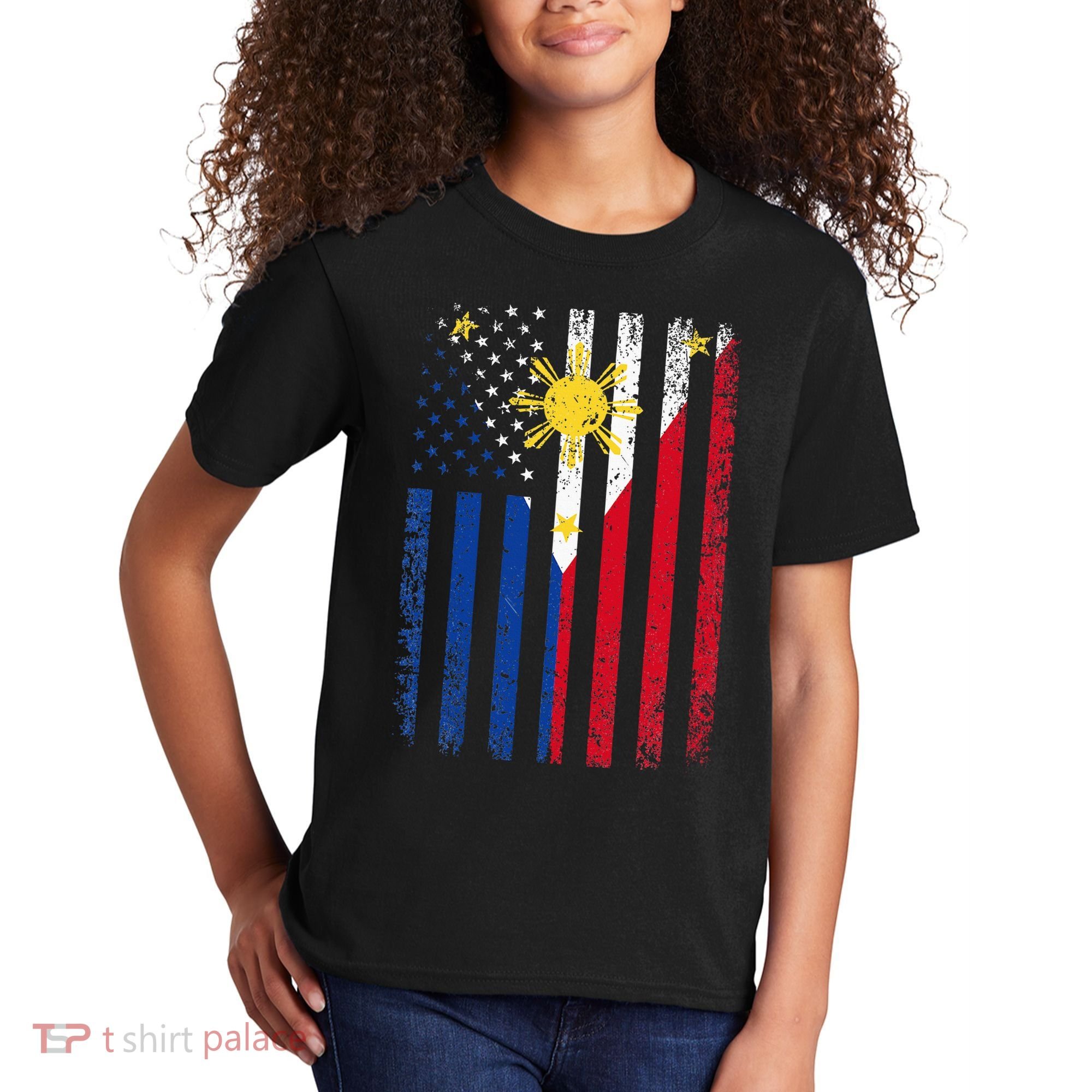 Philippines Usa Flag Kids T-Shirt
