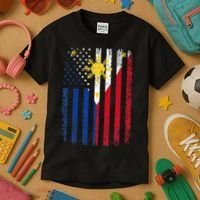Philippines Usa Flag Kids T-Shirt thumb 3
