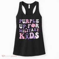 Purple Up For Military Groovy Military Child Month  Women's Tank Top thumb 0