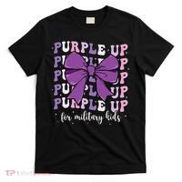 Purple Up For Military Girl Coquette Bow Military Child T-Shirt thumb 0