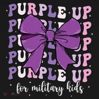 Purple Up For Military Girl Coquette Bow Military Child T-Shirt thumb 7