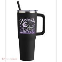 Purple Up For Military Kids Dandelion 40oz Vacuum Insulated Stainless Steel Travel Tumbler thumb 0