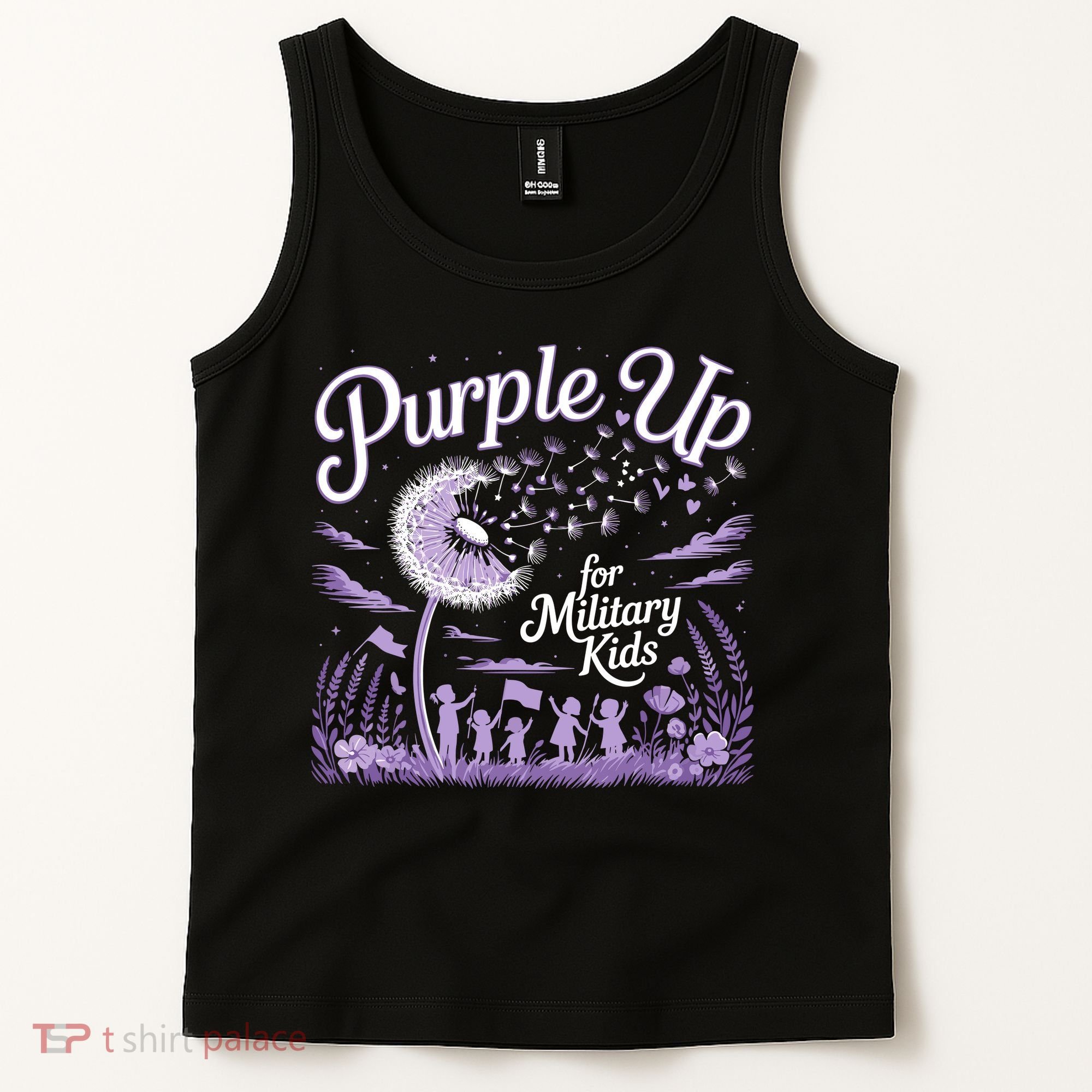 Purple Up For Military Kids Dandelion Tank Top