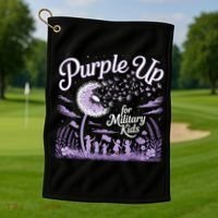 Purple Up For Military Kids Dandelion Golf Towel thumb 1