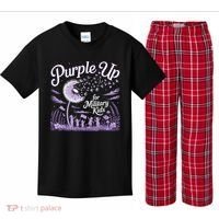 Purple Up For Military Kids Dandelion Kids Plaid Pajama Set thumb 0