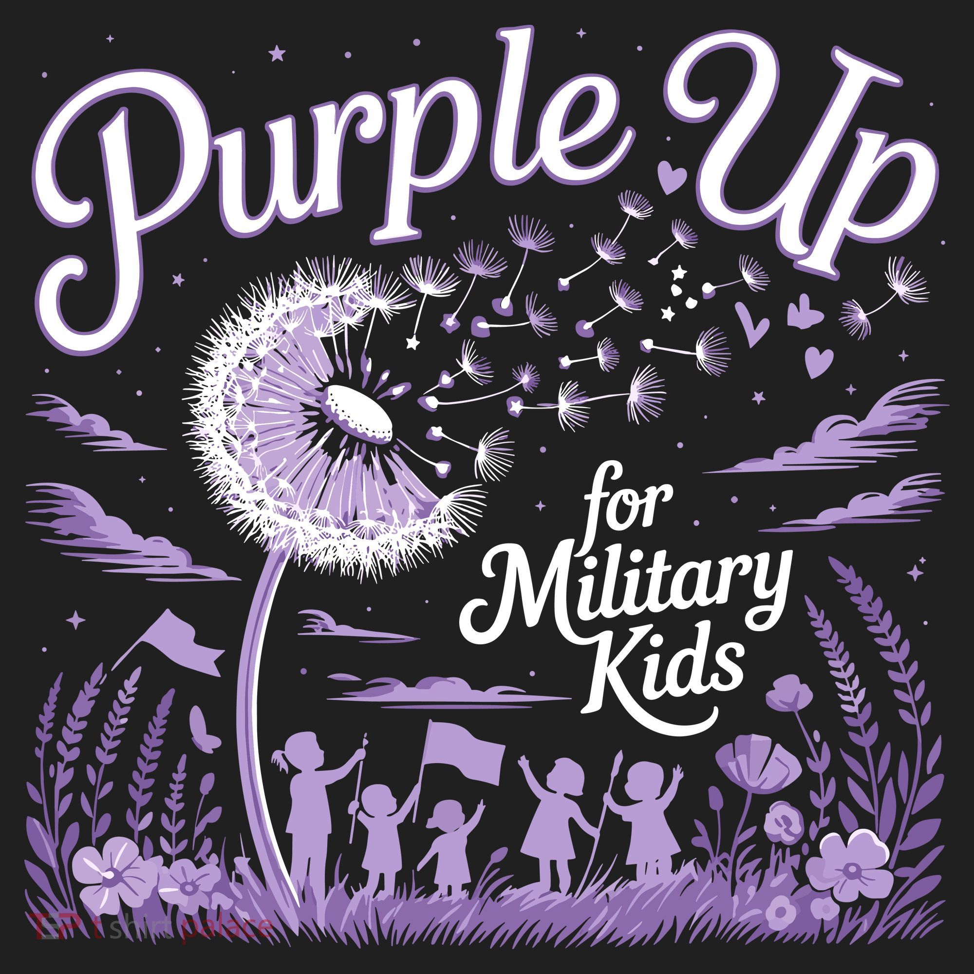 Purple Up For Military Kids Dandelion Kids Plaid Pajama Set