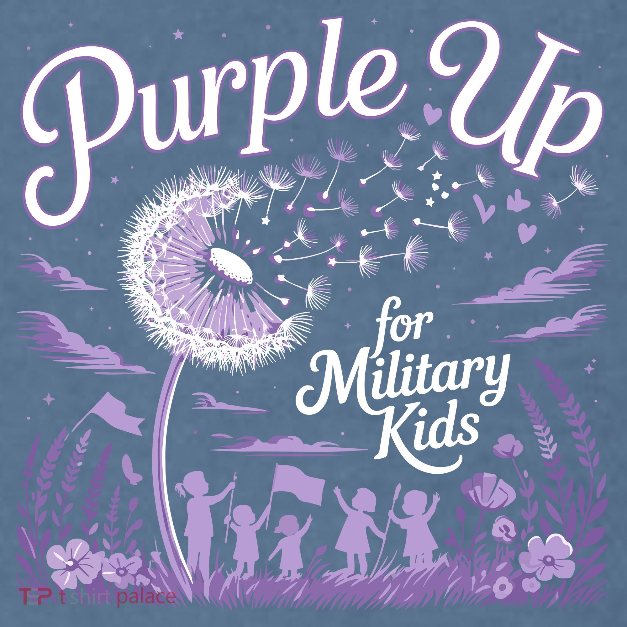 Purple Up For Military Kids Dandelion Garment-Dyed Sweatshirt