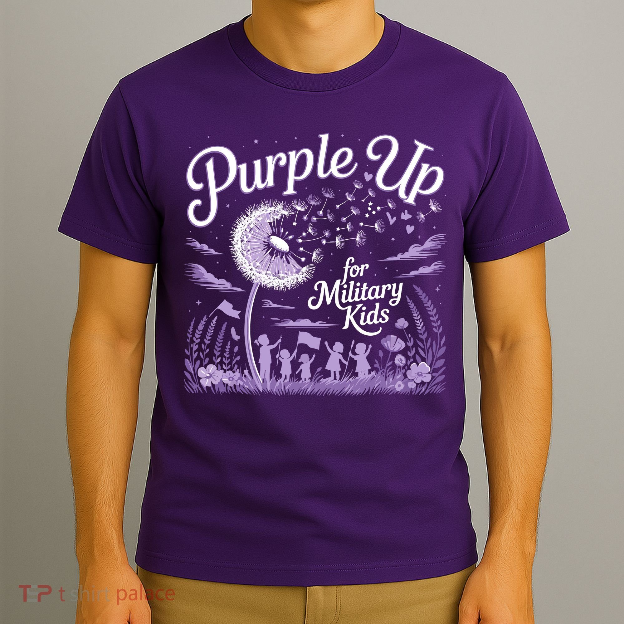 Purple Up For Military Kids Dandelion T-Shirt