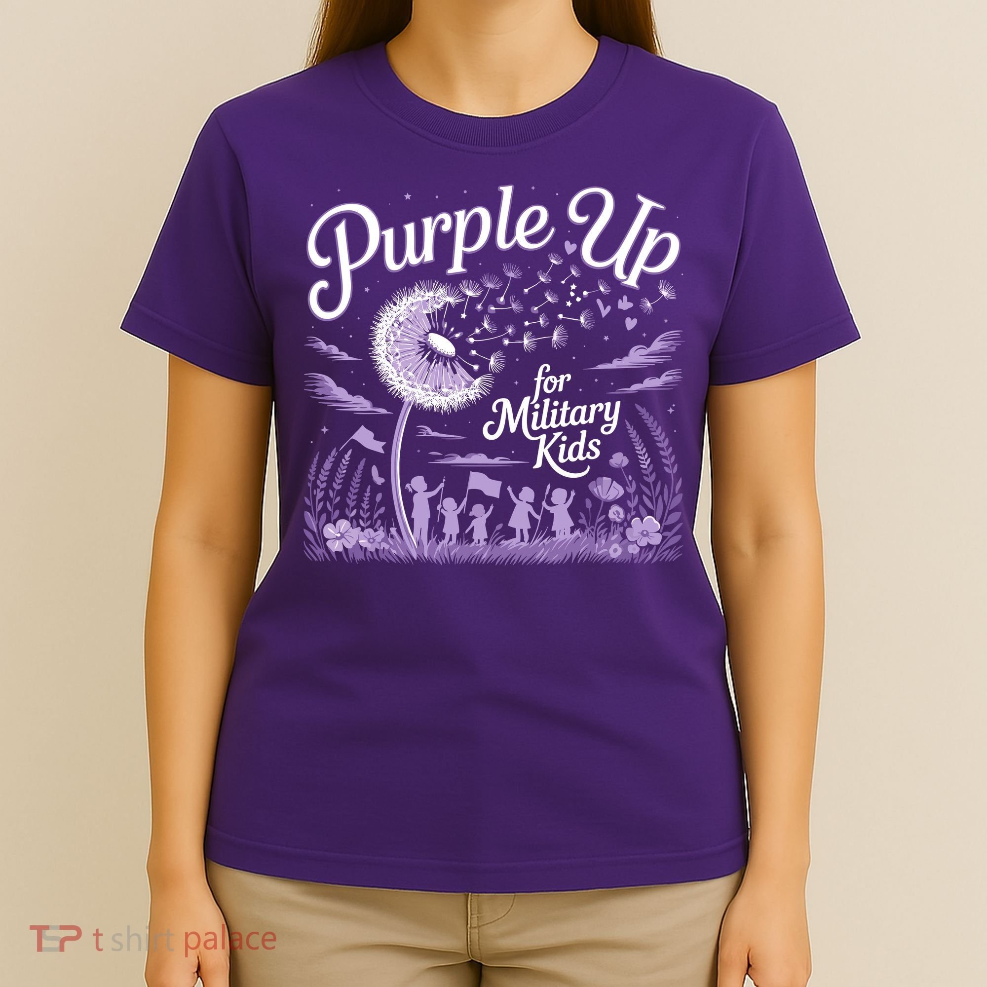 Purple Up For Military Kids Dandelion T-Shirt