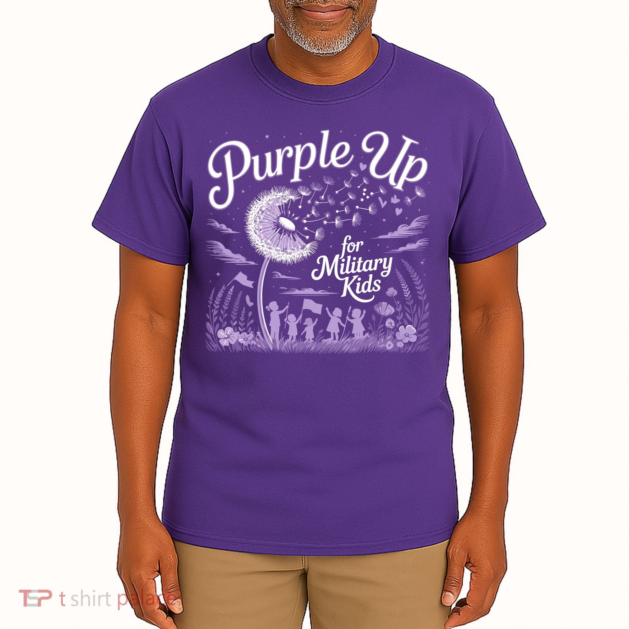 Purple Up For Military Kids Dandelion Tall T-Shirt