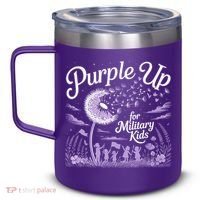 Purple Up For Military Kids Dandelion 12oz Stainless Steel Coffee Mug thumb 2
