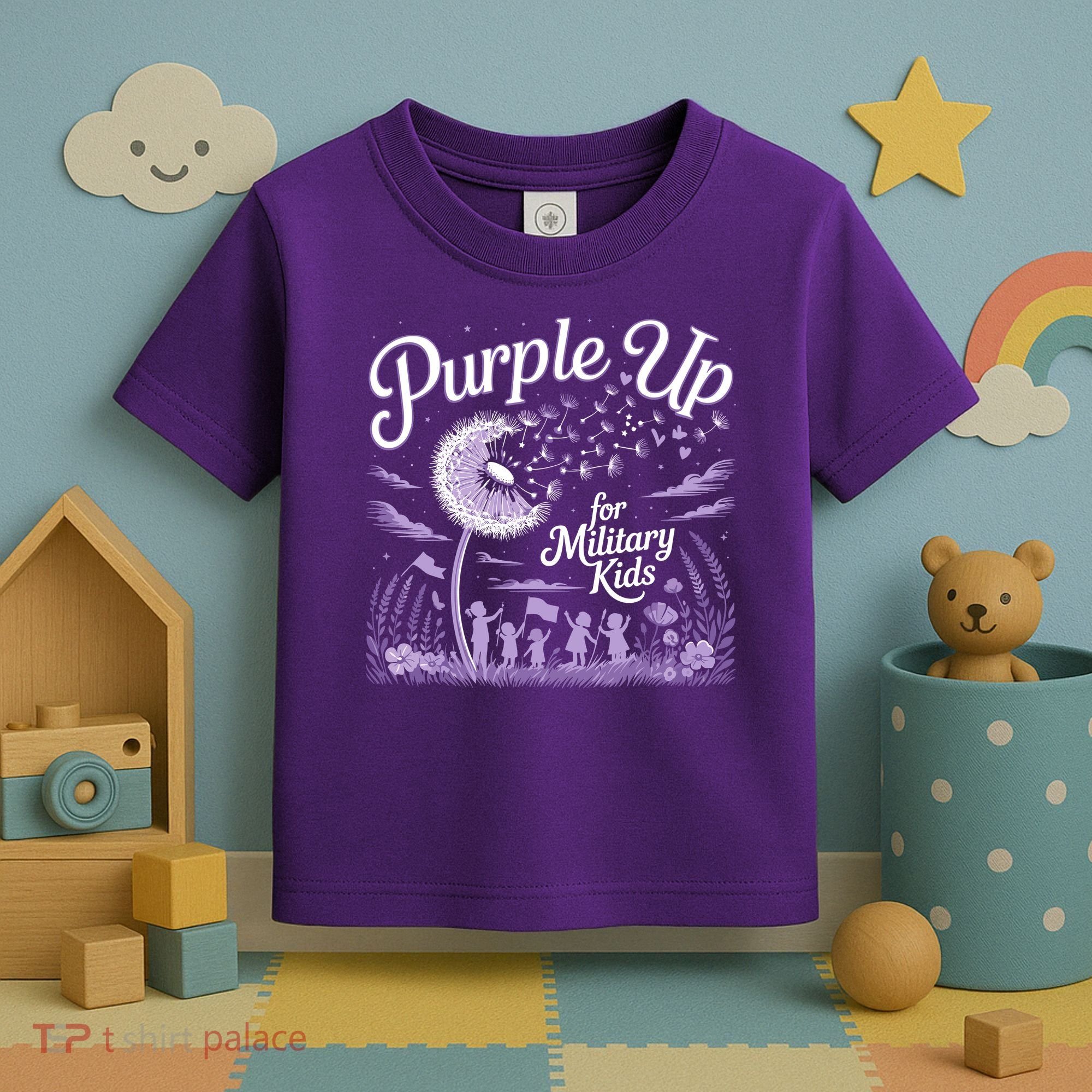 Purple Up For Military Kids Dandelion Toddler T-Shirt