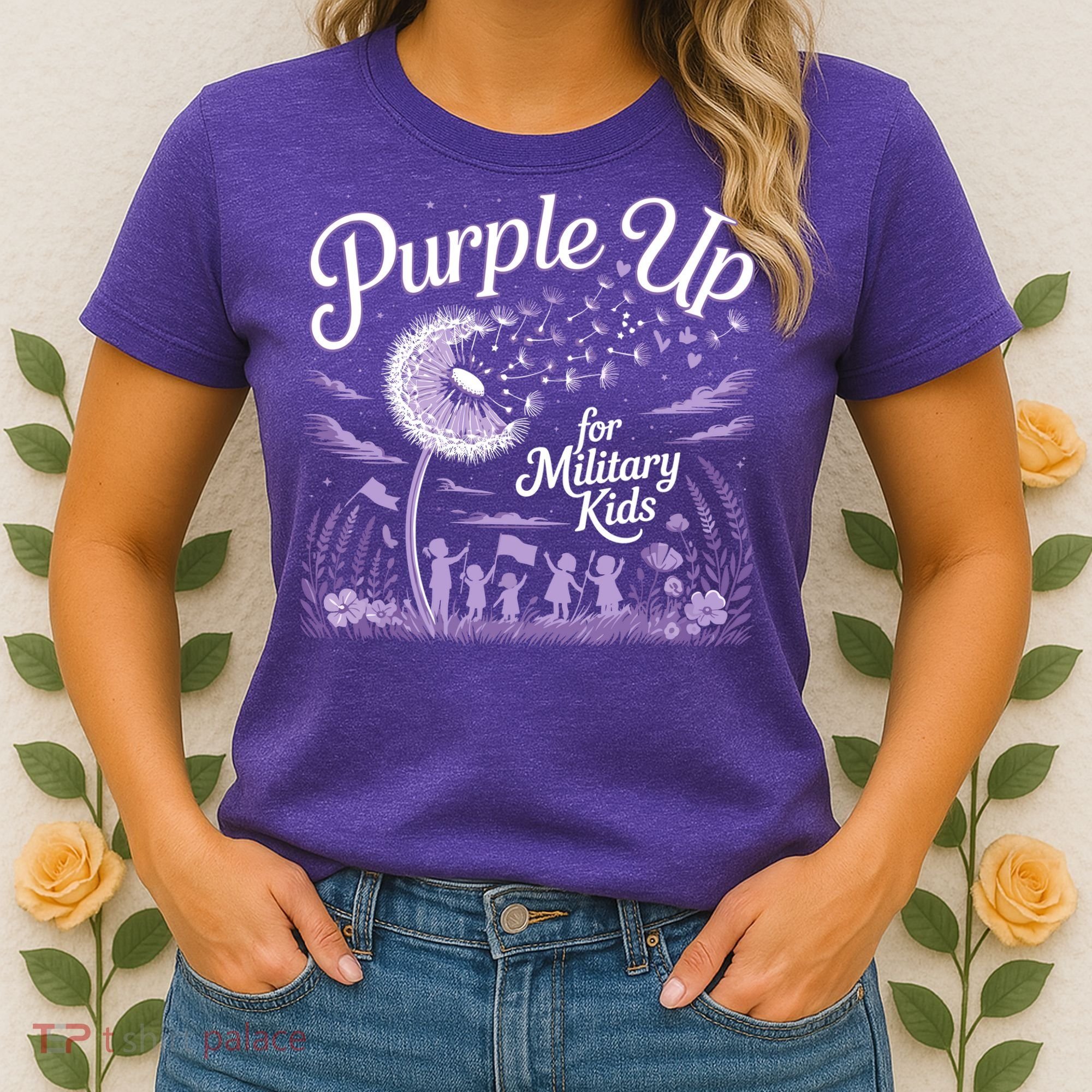 Purple Up For Military Kids Dandelion Women's T-Shirt