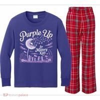 Purple Up For Military Kids Dandelion Kids Long Sleeve Plaid Pajama Set thumb 0