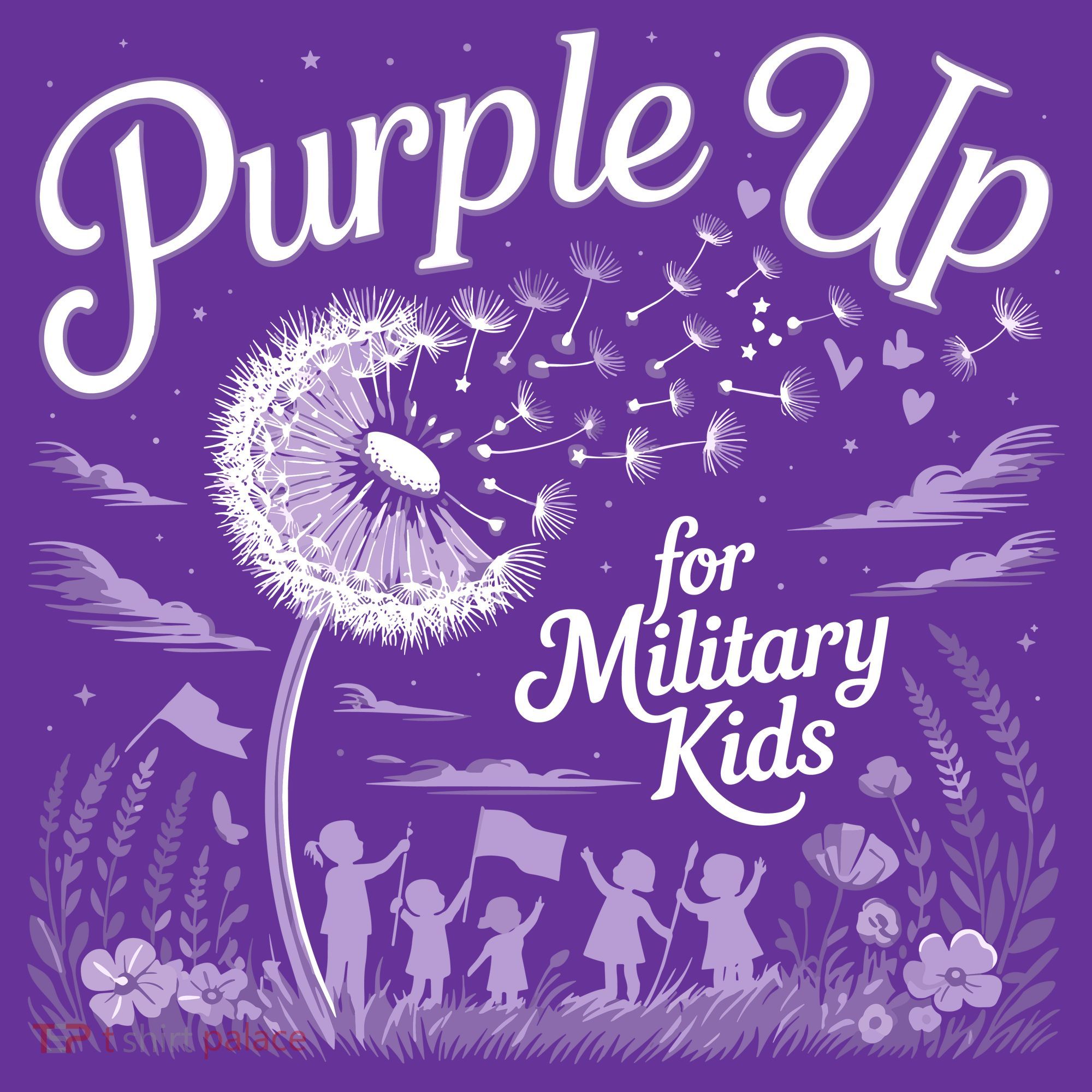 Purple Up For Military Kids Dandelion Kids Long Sleeve Plaid Pajama Set