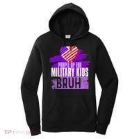 Purple Up For Military  Us Flag Cool Military Child Month Women's Hoodie thumb 0