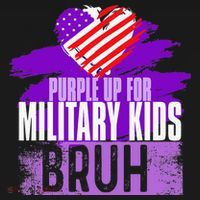 Purple Up For Military  Us Flag Cool Military Child Month Women's Hoodie thumb 2