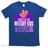 Purple Up For Military  Us Flag Cool Military Child Month T-Shirt thumb 0