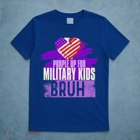 Purple Up For Military  Us Flag Cool Military Child Month T-Shirt thumb 5