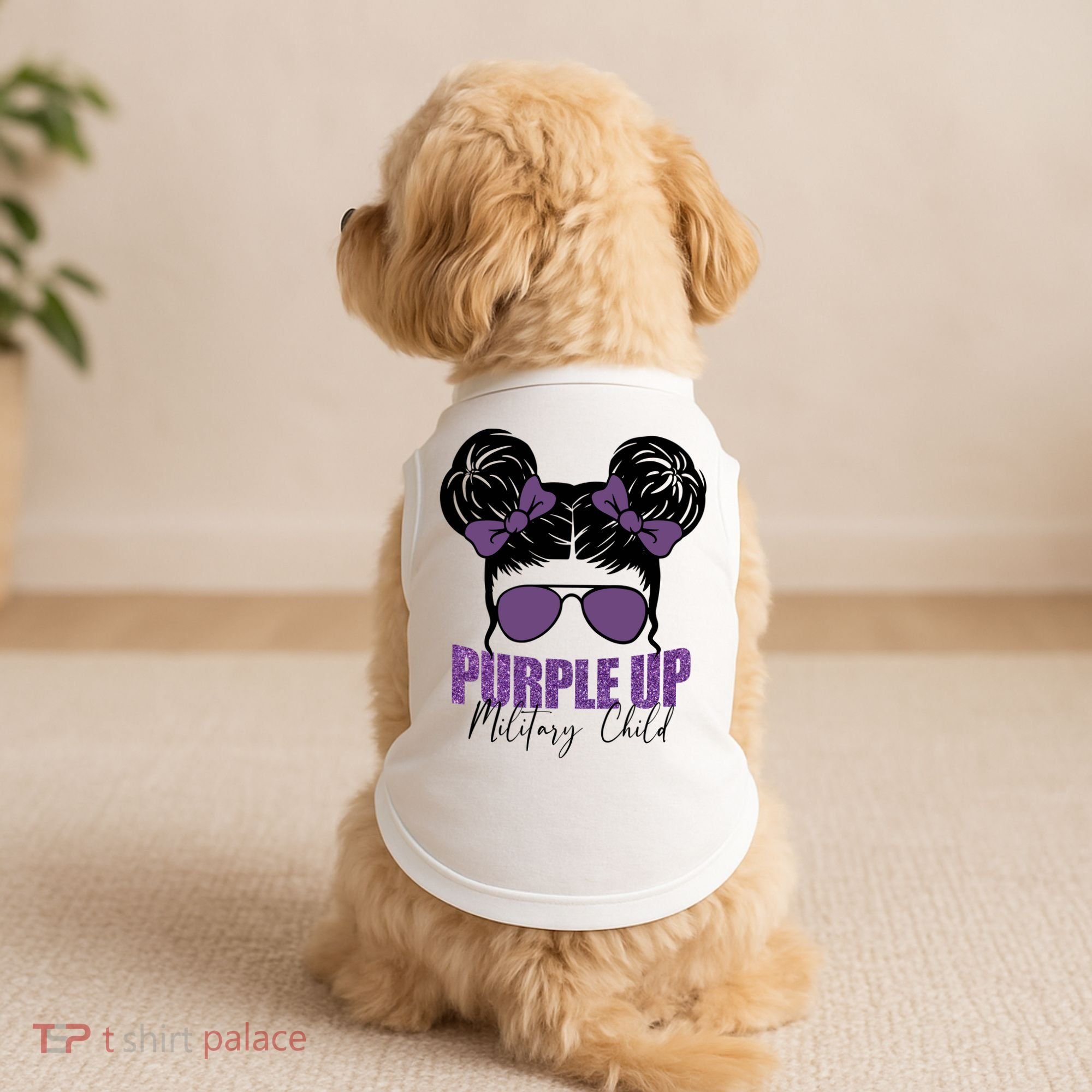 Purple Up For Military Child Awareness Doggie Tank