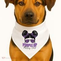 Purple Up For Military Child Awareness USA-Made Doggie Bandana thumb 1