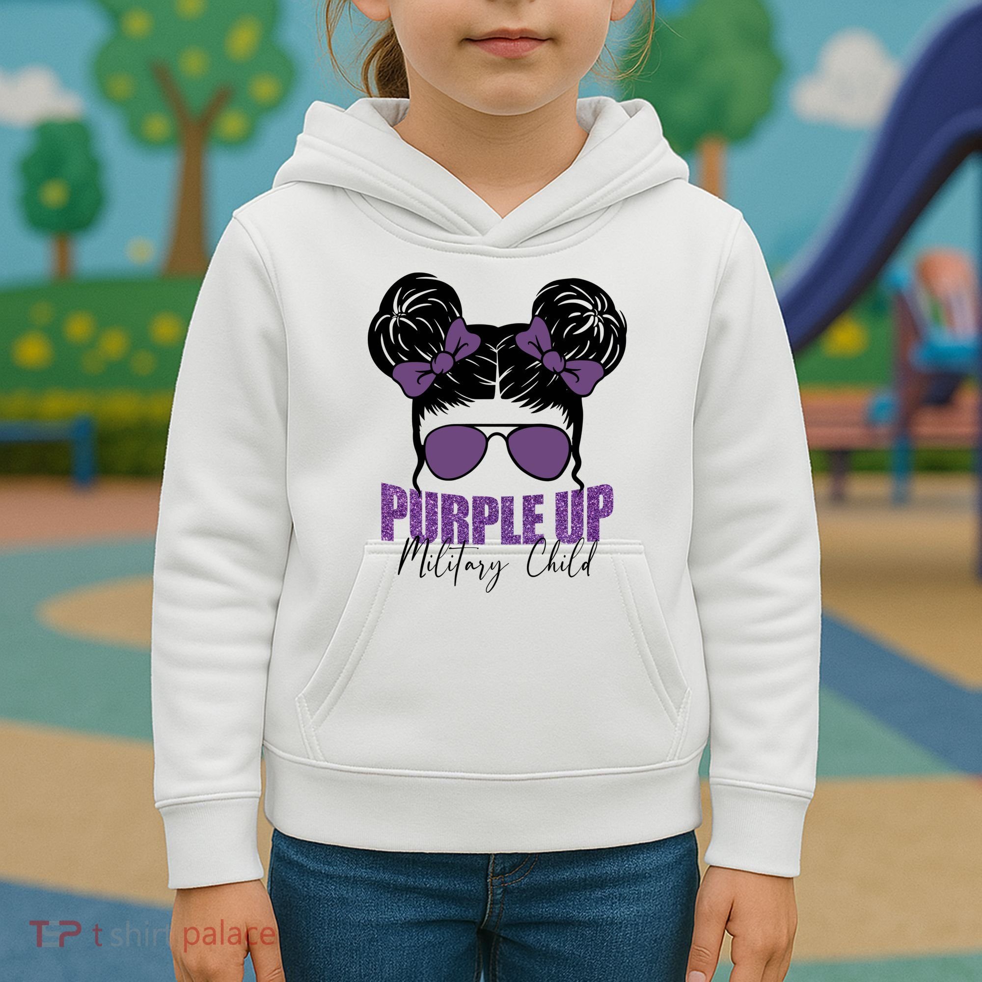 Purple Up For Military Child Awareness Kids Hoodie