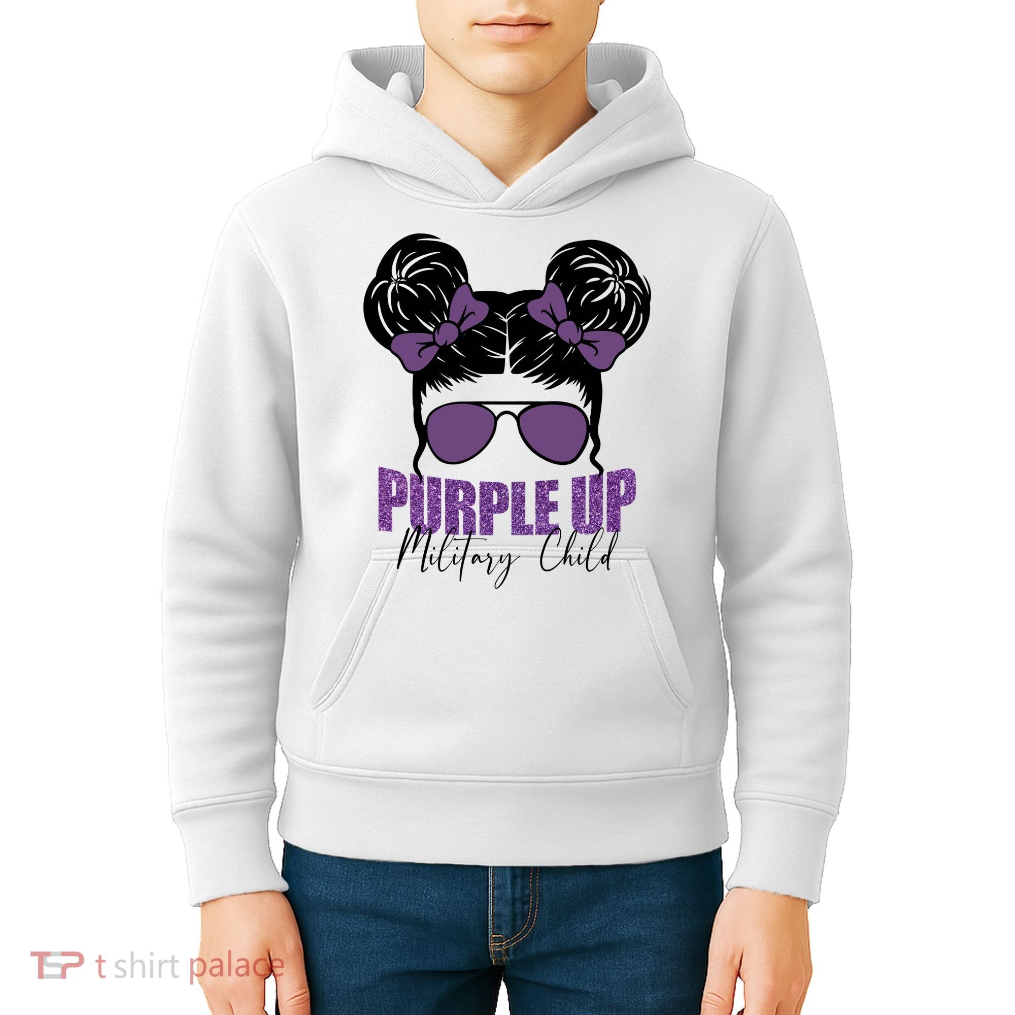 Purple Up For Military Child Awareness Kids Hoodie
