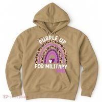 Purple Up For Military Month Military Child Rainbow Hoodie thumb 0
