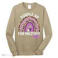 Purple Up For Military Month Military Child Rainbow Long Sleeve Shirt thumb 0