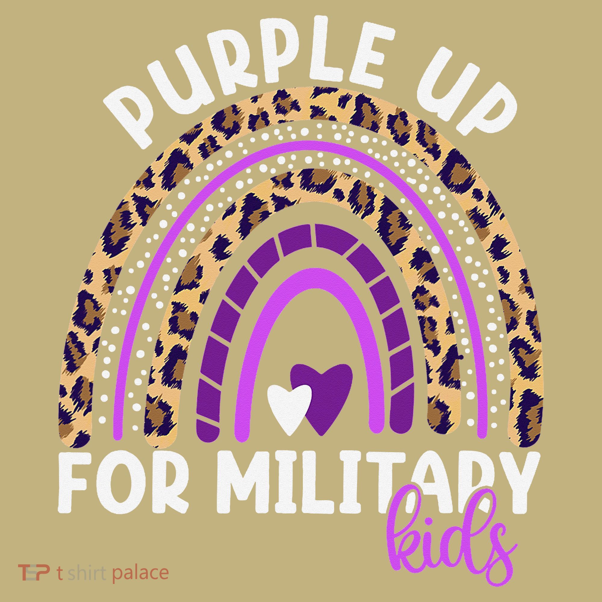 Purple Up For Military Month Military Child Rainbow Long Sleeve Shirt