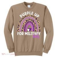 Purple Up For Military Month Military Child Rainbow Sweatshirt thumb 0