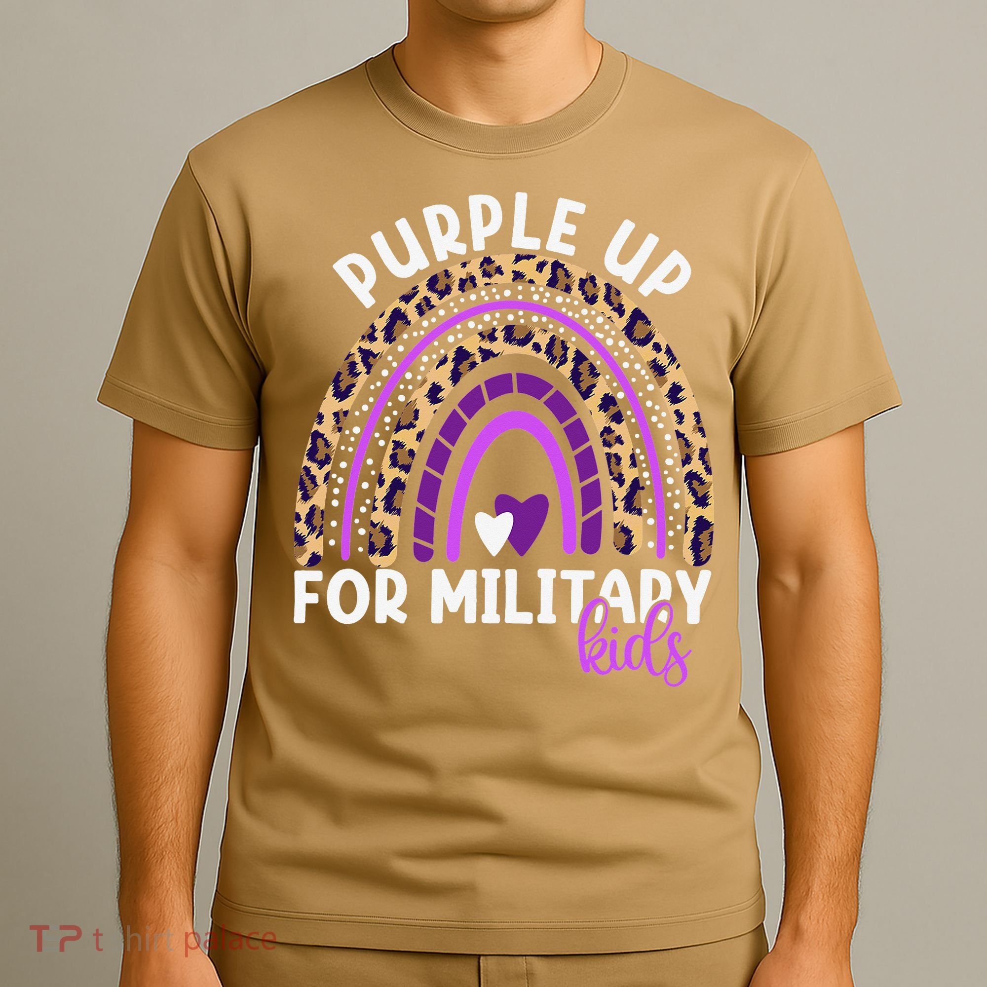 Purple Up For Military Month Military Child Rainbow T-Shirt
