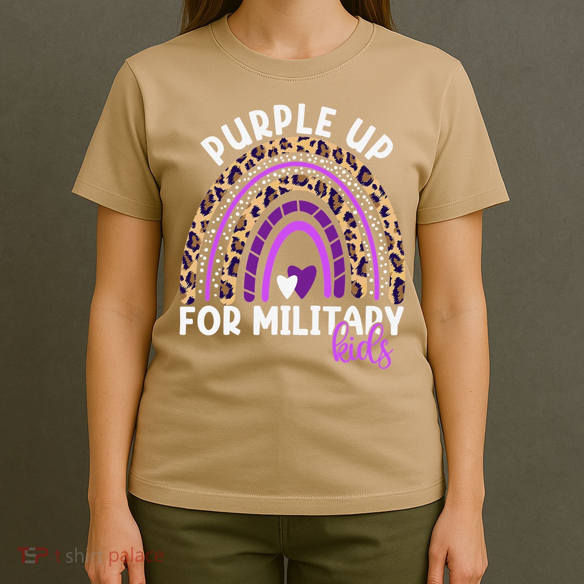 Purple Up For Military Month Military Child Rainbow T-Shirt