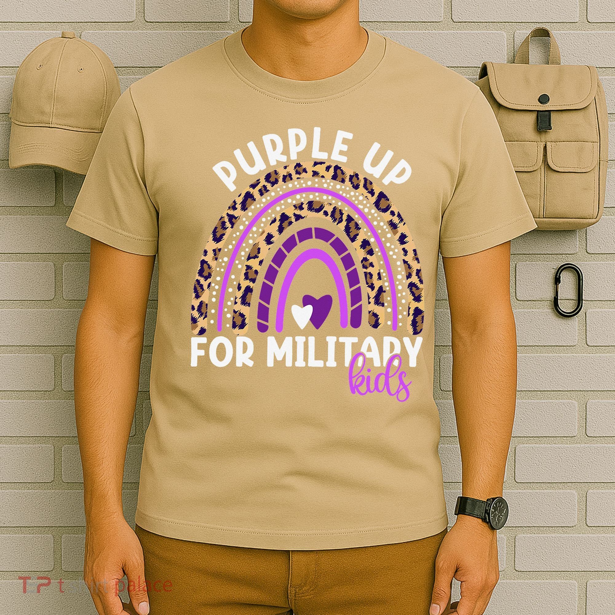 Purple Up For Military Month Military Child Rainbow T-Shirt