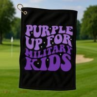 Purple Up For Military Golf Towel thumb 1