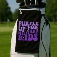 Purple Up For Military Golf Towel thumb 2