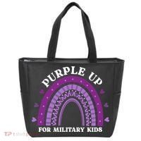 Purple Up For Military Rainbow Tote Bag thumb 0
