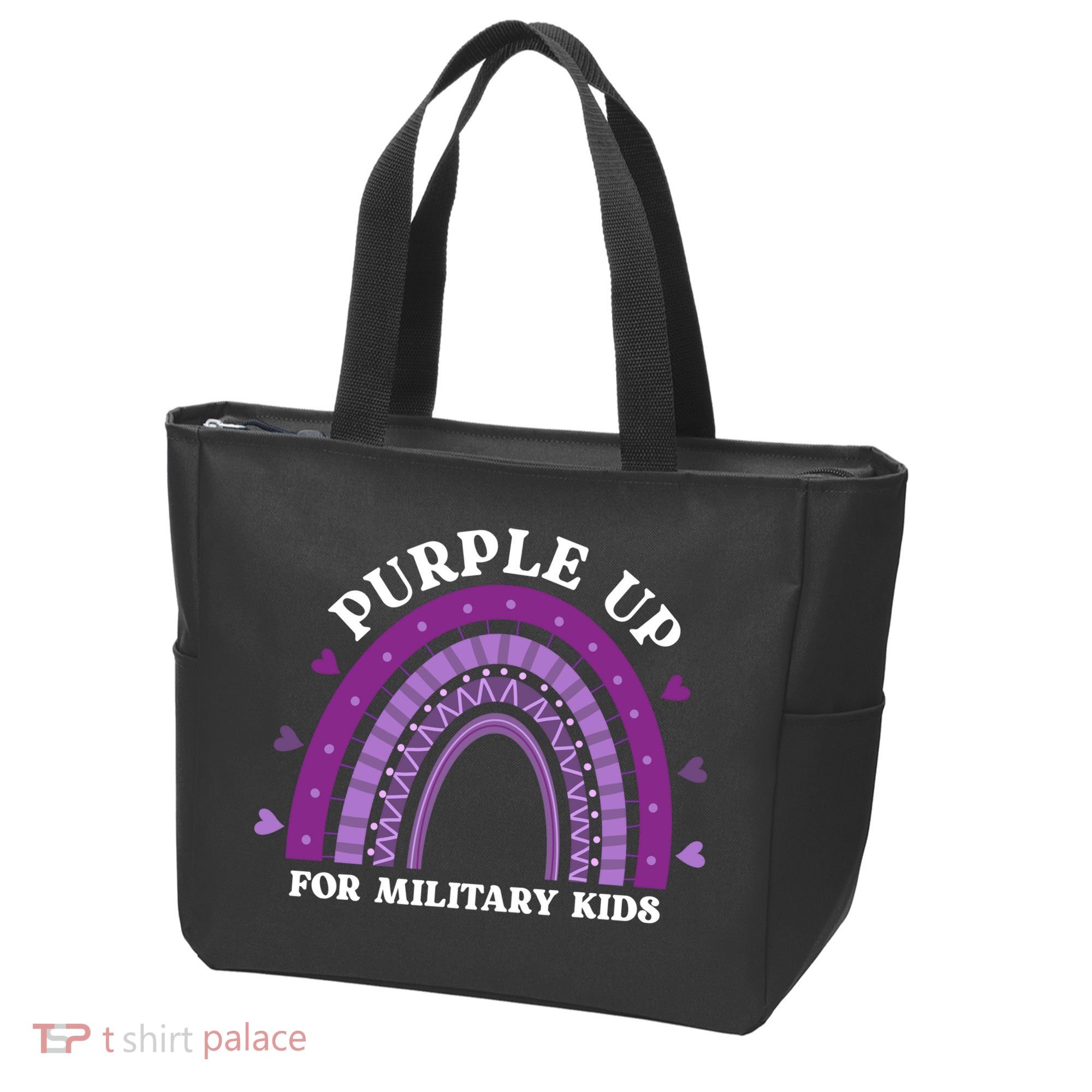 Purple Up For Military Rainbow Tote Bag