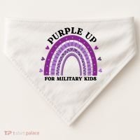 Purple Up For Military Rainbow USA-Made Doggie Bandana thumb 0