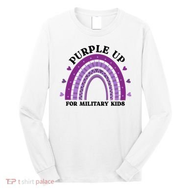 Purple Up For Military Rainbow Long Sleeve Shirt